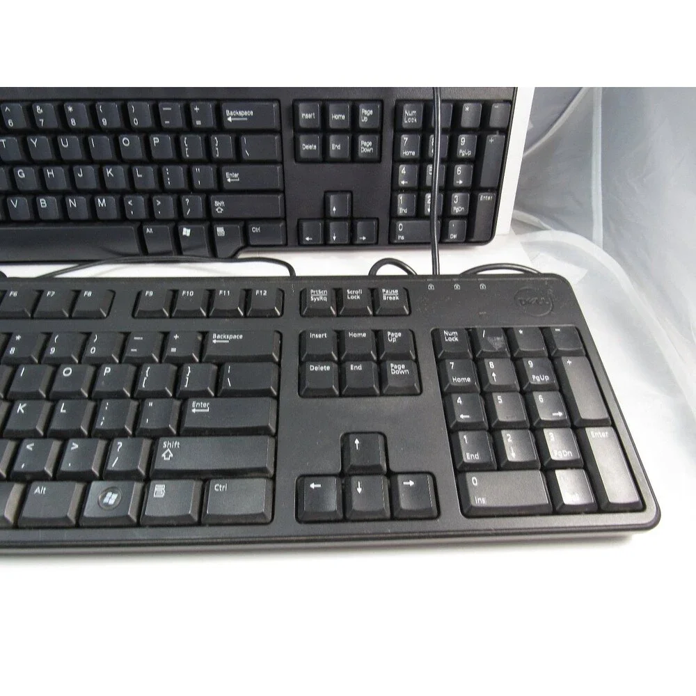 Dell Wired Keyboard KB212-B for PC USB Full Size Standard Layout - Lot Of 2